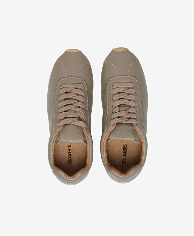 Kadın Vizon Hakiki Deri Sneaker Ayakkabı - 5