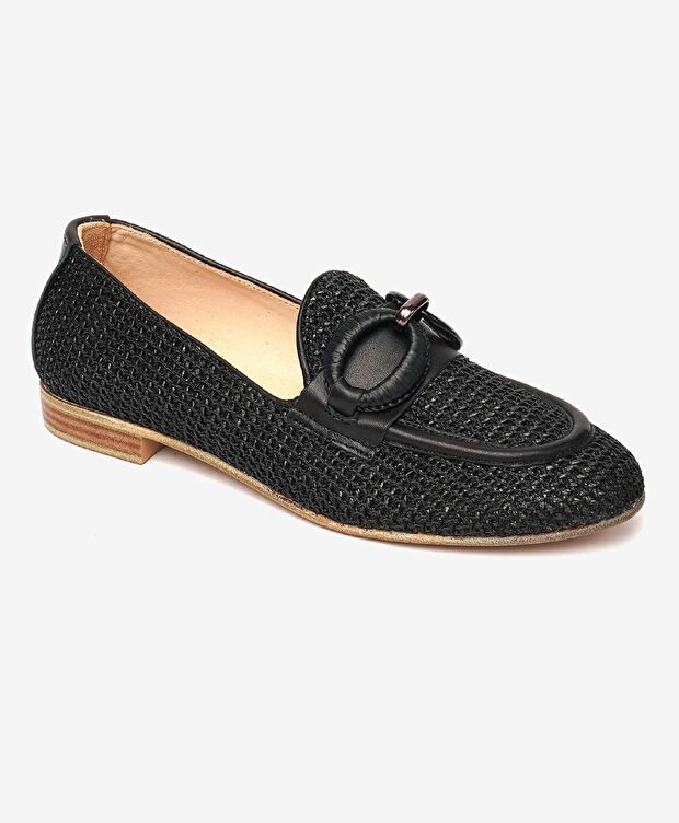 Kadın Siyah Hakiki Deri Babet - 2