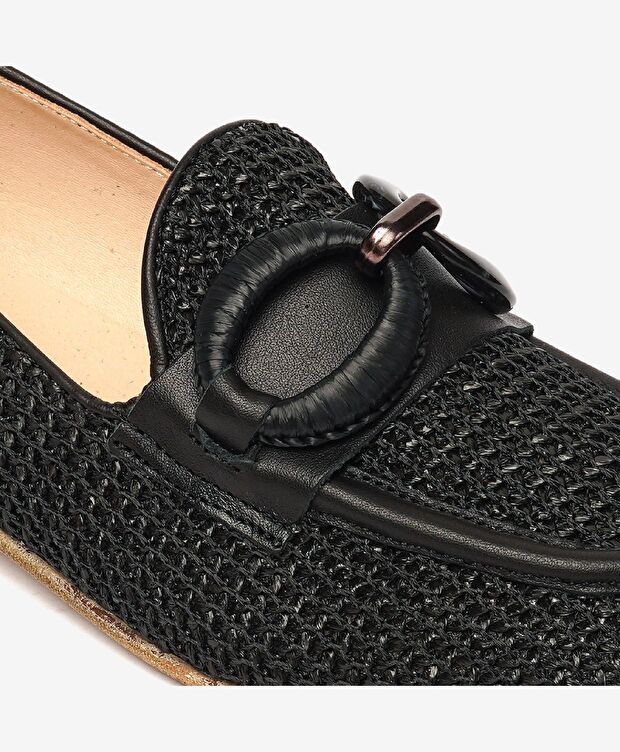 Kadın Siyah Hakiki Deri Babet - 5