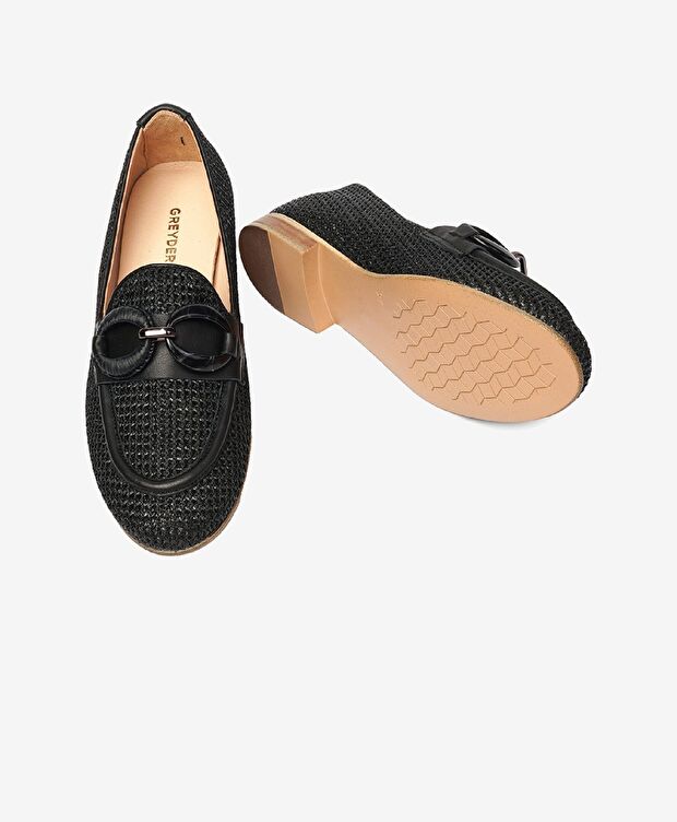 Kadın Siyah Hakiki Deri Babet - 6