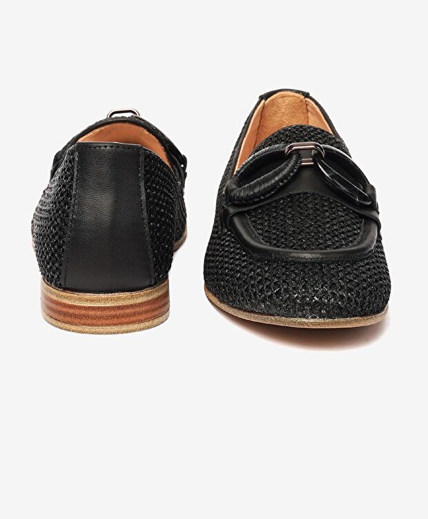 Kadın Siyah Hakiki Deri Babet - 7