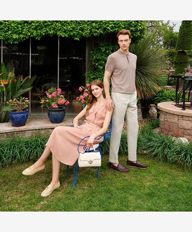 Kadın Bej Hakiki Deri Babet - 8