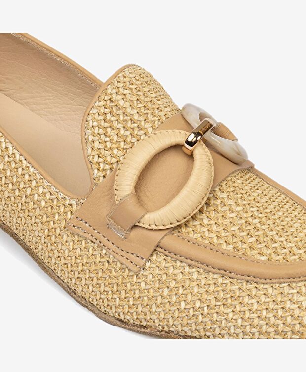 Kadın Bej Hakiki Deri Babet - 5