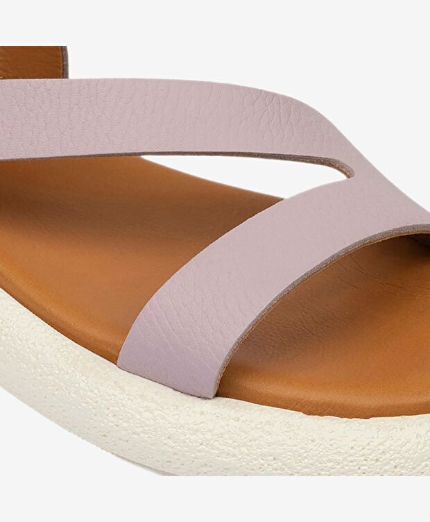 Kadın Lila Hakiki Deri Sandalet - 7