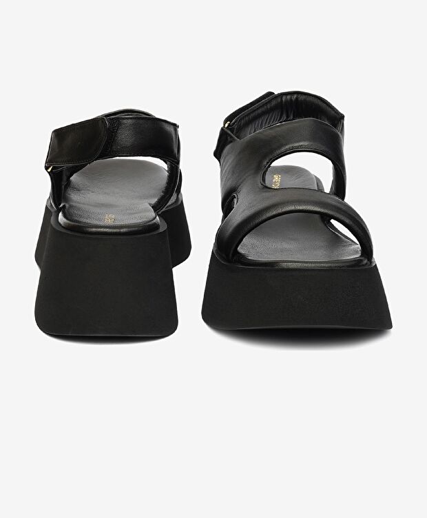 Kadın Siyah Hakiki Deri Sandalet - 7