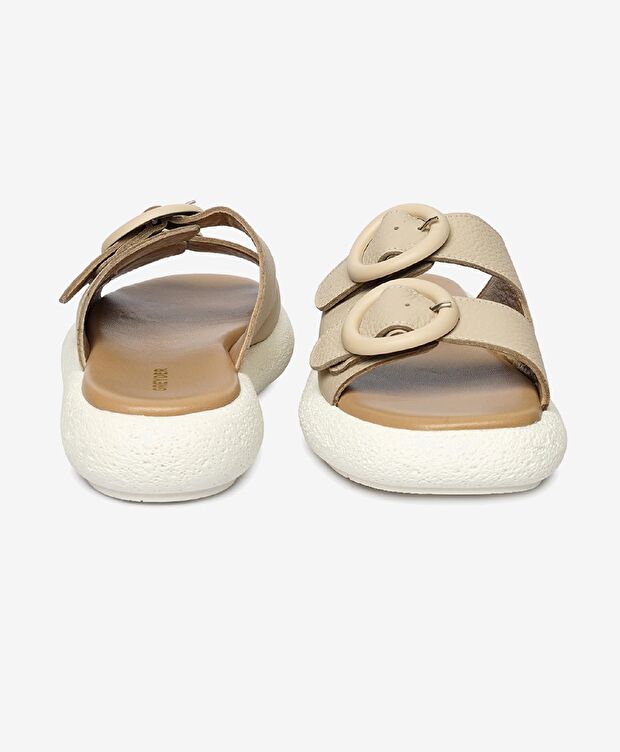 Kadın Bej Hakiki Deri Terlik - 7