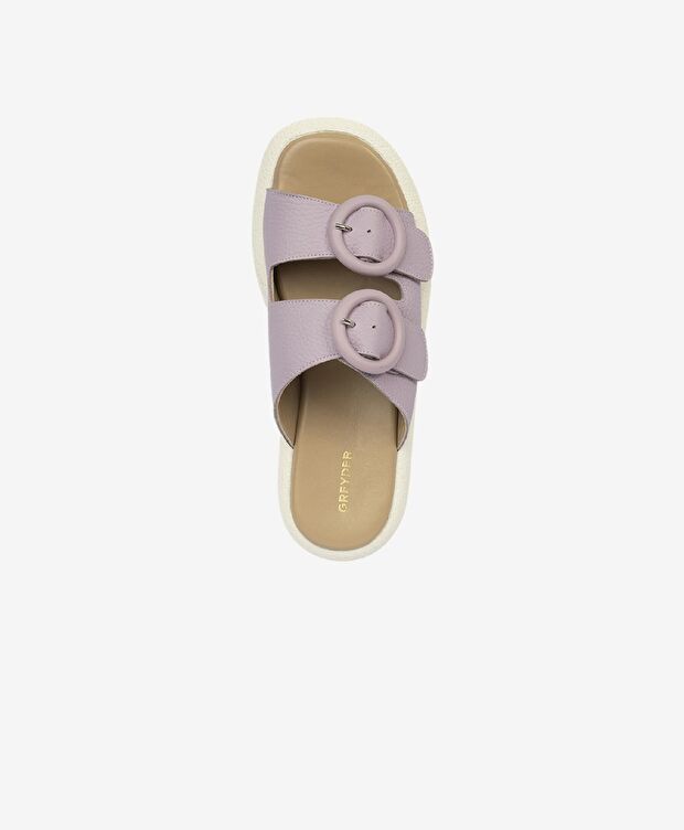 Kadın Lila Hakiki Deri Terlik - 4