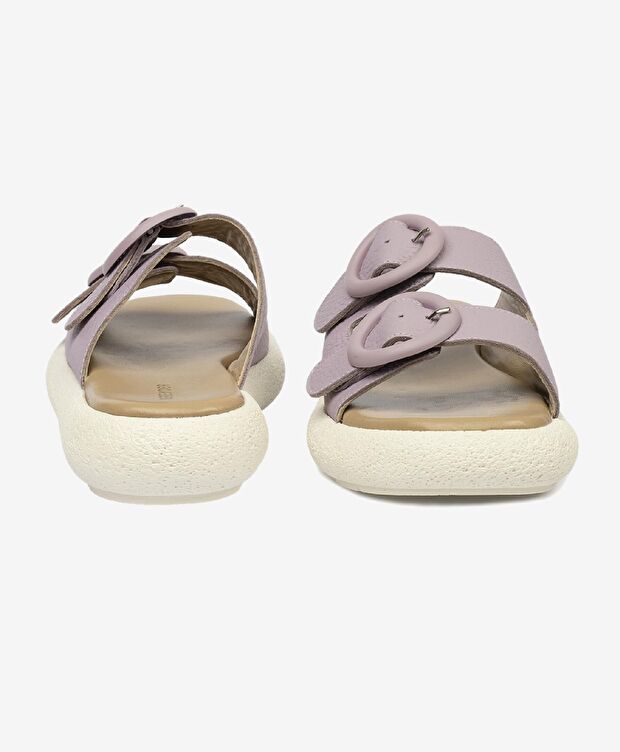 Kadın Lila Hakiki Deri Terlik - 7