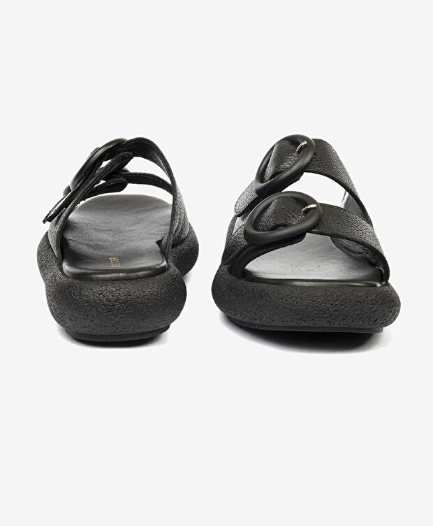 Kadın Siyah Hakiki Deri Terlik - 7