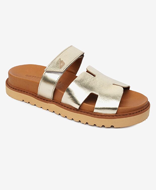 Kadın Altın Hakiki Deri Terlik - 2