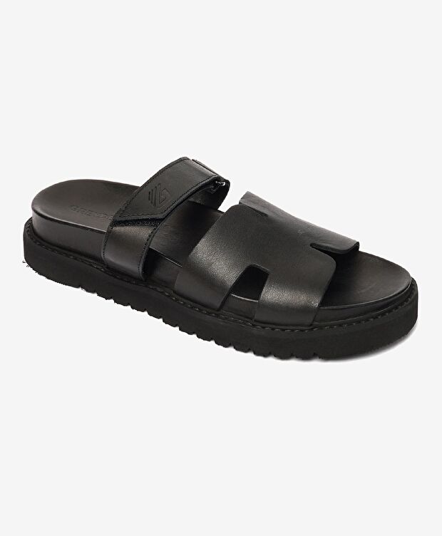 Kadın Siyah Hakiki Deri Terlik - 2