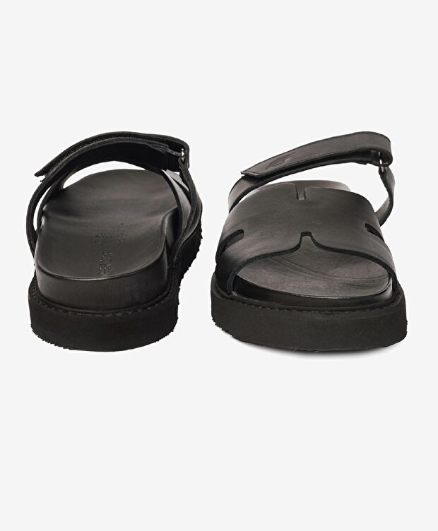 Kadın Siyah Hakiki Deri Terlik - 7