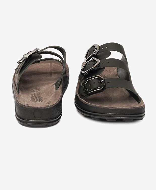 Kadın Siyah Hakiki Deri Terlik - 7