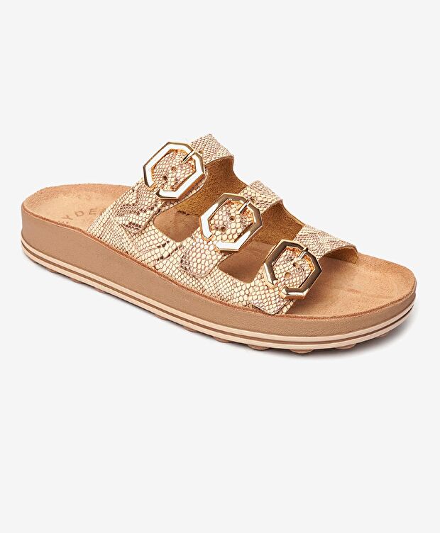 Kadın Pembe Hakiki Deri Terlik - 2