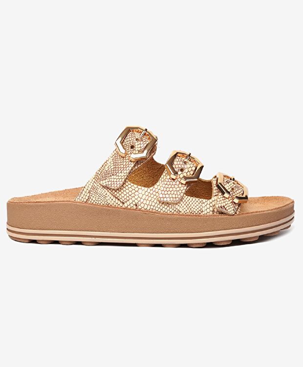 Kadın Pembe Hakiki Deri Terlik - 1