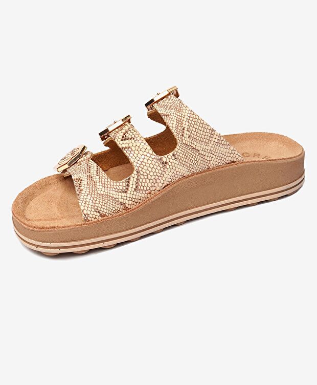 Kadın Pembe Hakiki Deri Terlik - 3