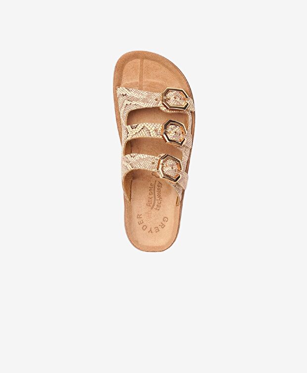 Kadın Pembe Hakiki Deri Terlik - 4