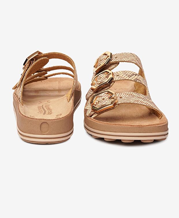 Kadın Pembe Hakiki Deri Terlik - 7