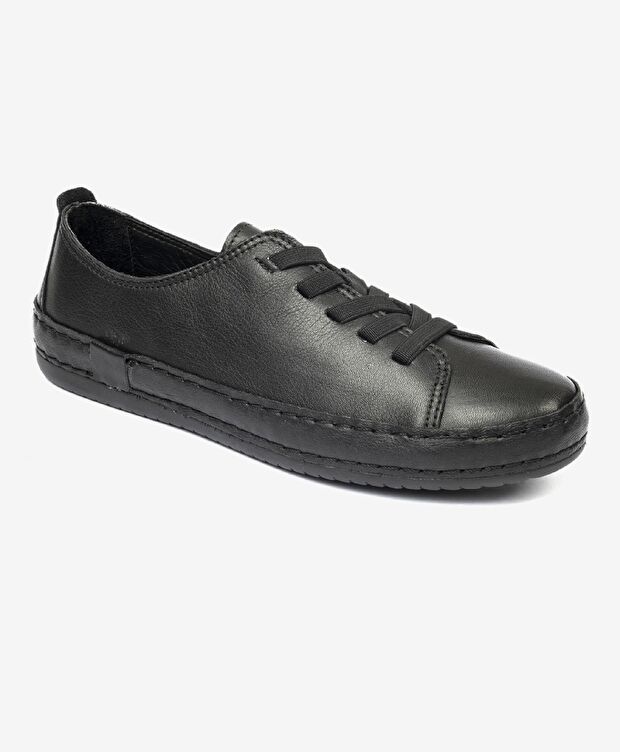 Kadın Siyah Hakiki Deri Casual Ayakkabı - 2