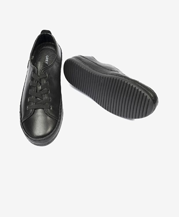 Kadın Siyah Hakiki Deri Casual Ayakkabı - 6