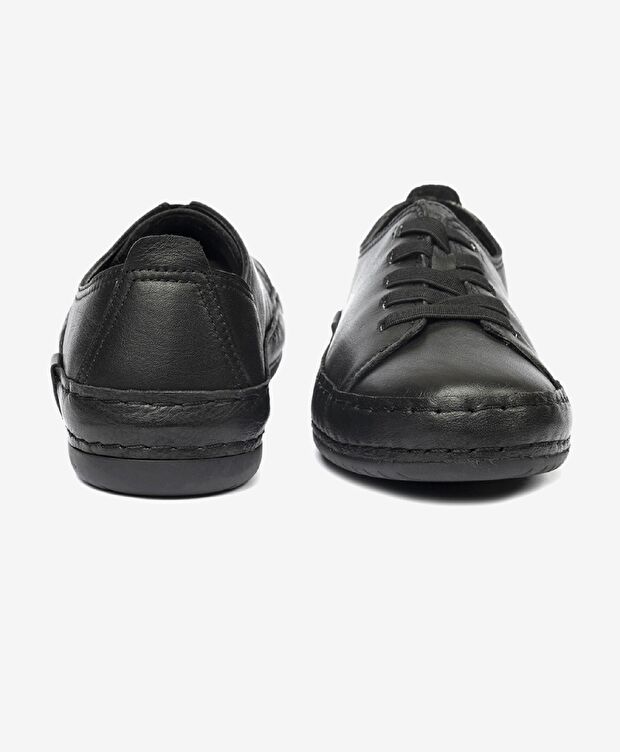 Kadın Siyah Hakiki Deri Casual Ayakkabı - 7