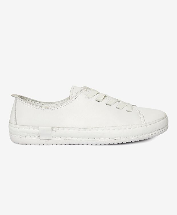 Kadın Beyaz Hakiki Deri Casual Ayakkabı - 1