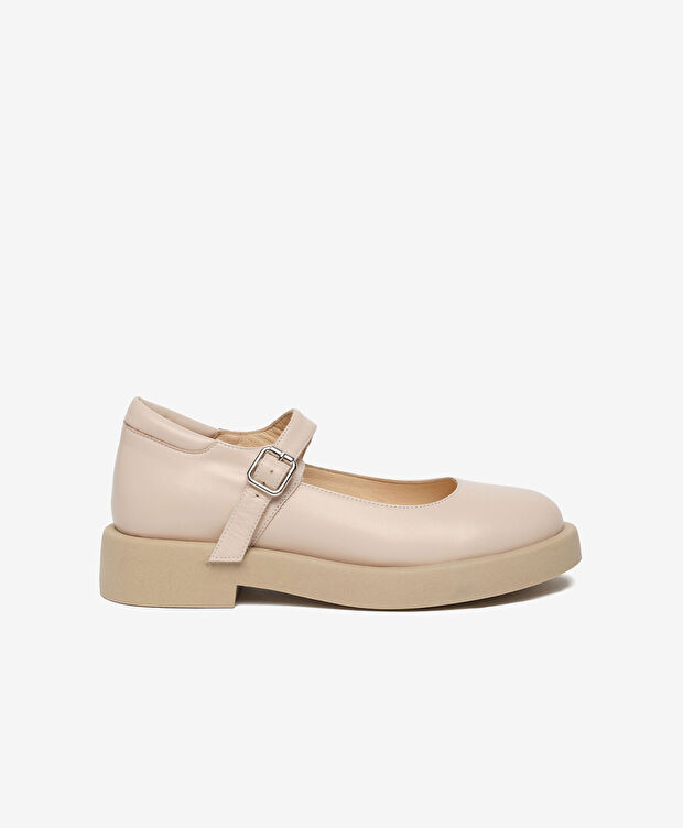 Kadın Krem Hakiki Deri Loafer Ayakkabı - 1