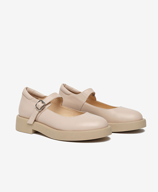 Kadın Krem Hakiki Deri Loafer Ayakkabı - 3