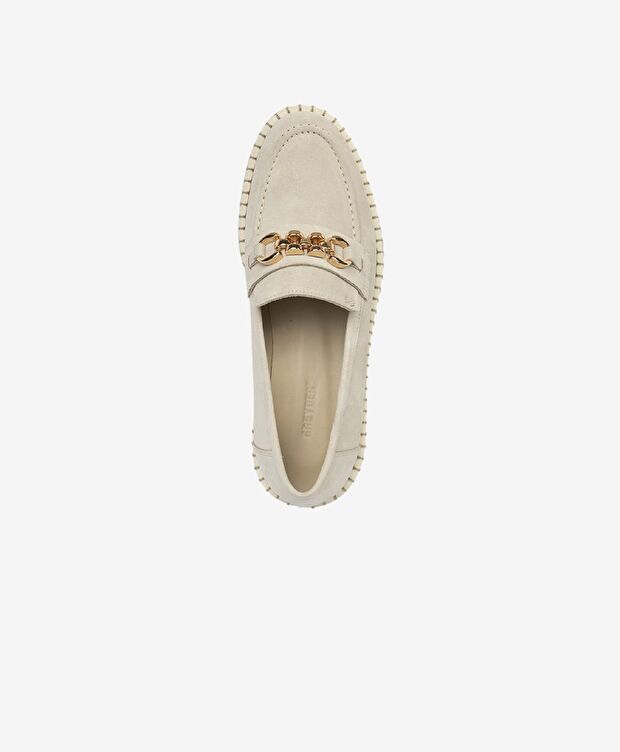 Kadın Bej Hakiki Deri Loafer Ayakkabı - 4