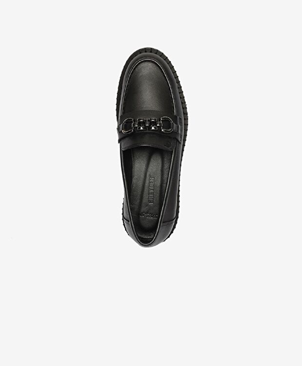 Kadın Siyah Hakiki Deri Loafer Ayakkabı - 4