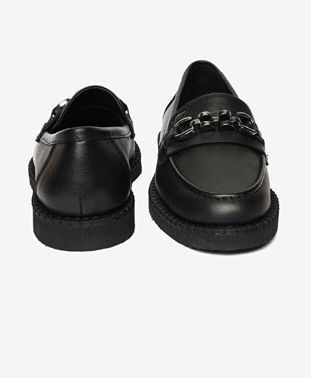 Kadın Siyah Hakiki Deri Loafer Ayakkabı - 7