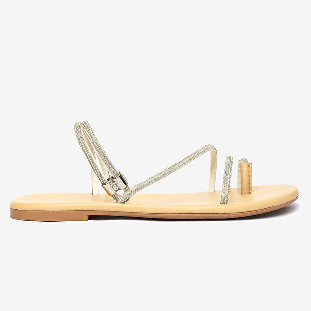 Kadın Beyaz Hakiki Deri Sandalet - 1