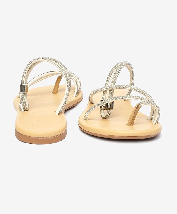 Kadın Beyaz Hakiki Deri Sandalet - 8