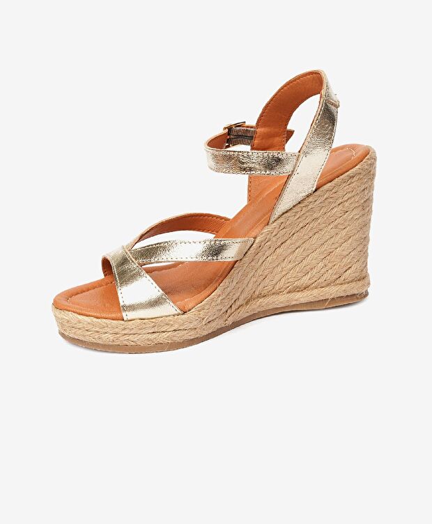 Kadın Altın Topuklu Sandalet - 3