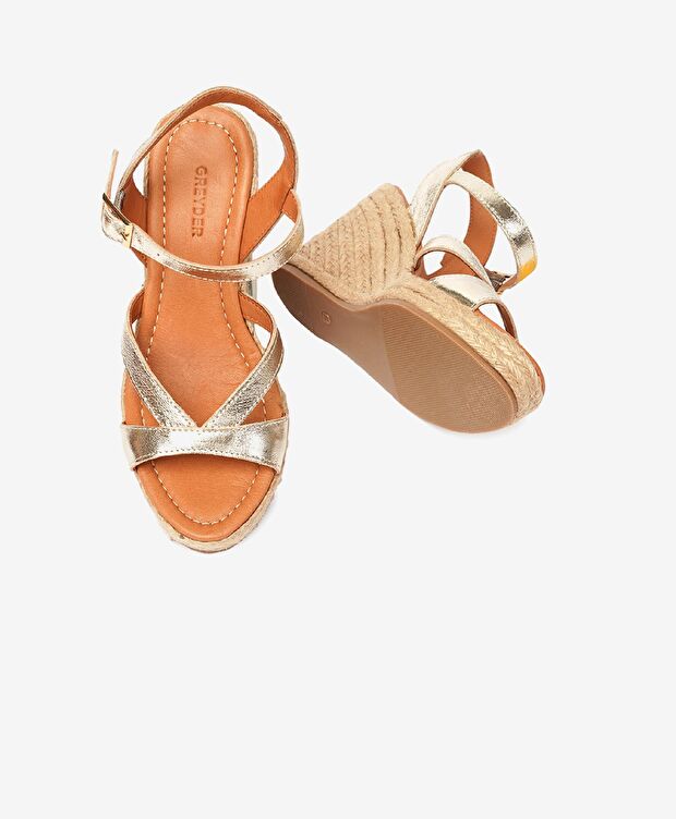 Kadın Altın Topuklu Sandalet - 6