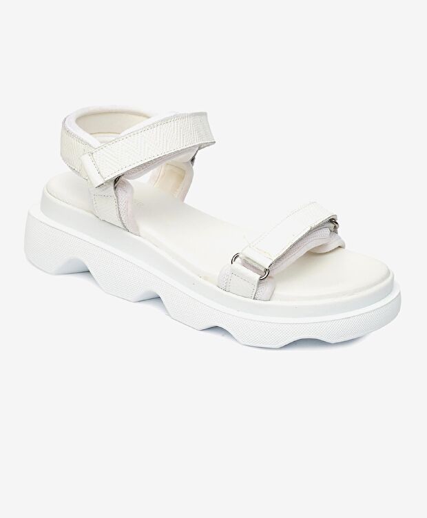 Kadın Beyaz Hakiki Deri Comfort Sandalet - 1