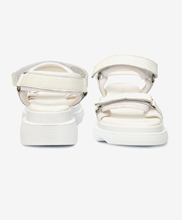 Kadın Beyaz Hakiki Deri Comfort Sandalet - 7