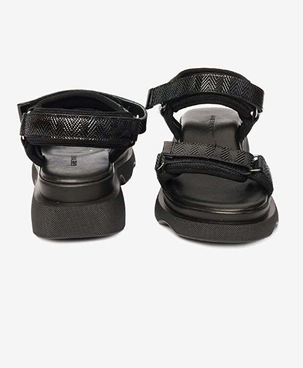 Kadın Siyah Hakiki Deri Sandalet - 7