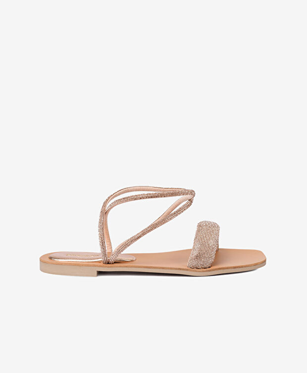 Kadın Pembe Taşlı Sandalet - 1