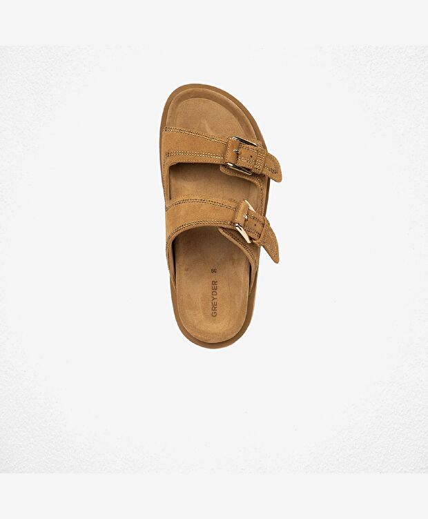 Kadın Sigaro Süet Hakiki Deri Terlik - 4