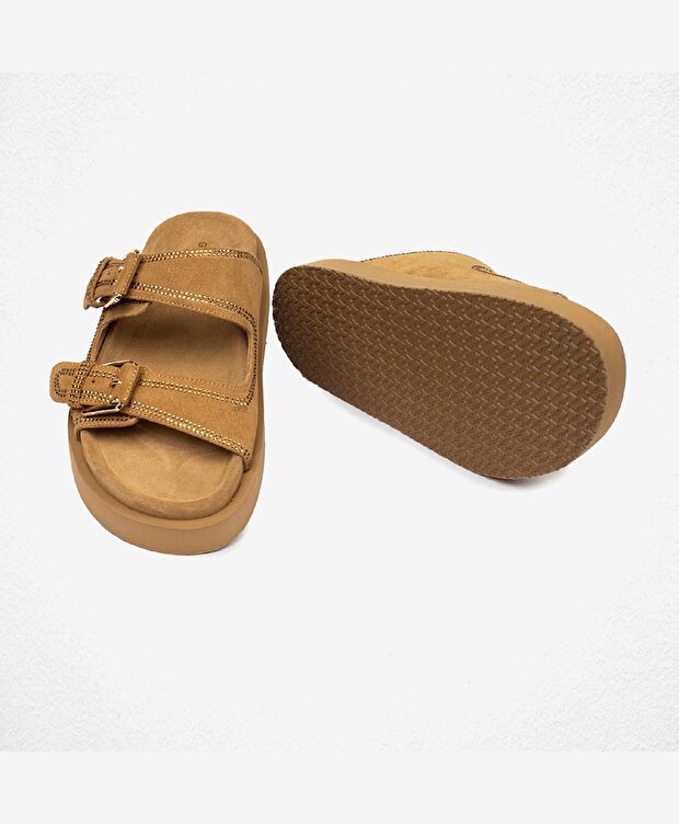 Kadın Sigaro Süet Hakiki Deri Terlik - 6