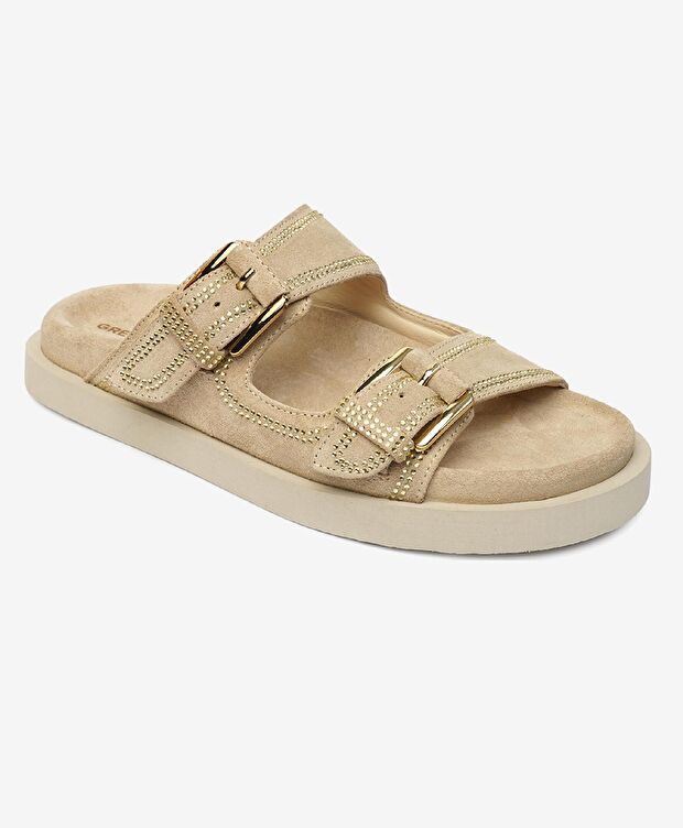 Kadın Bej Hakiki Deri Terlik - 2