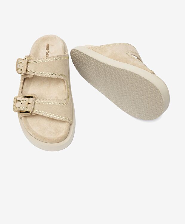 Kadın Bej Hakiki Deri Terlik - 6