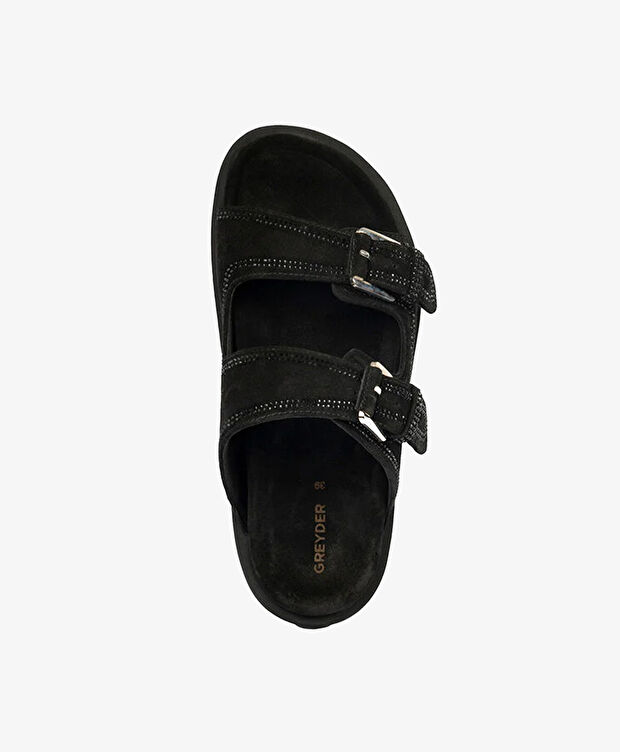 Kadın Siyah Hakiki Deri Terlik - 4