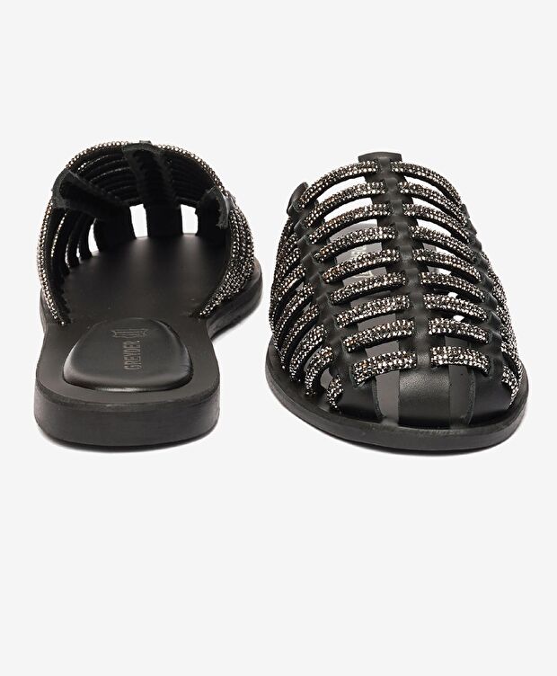 Kadın Siyah Taşlı Terlik - 7