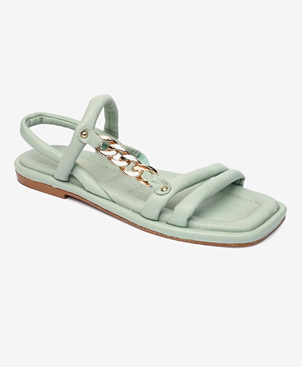 Kadın Mint Hakiki Deri Sandalet - 2