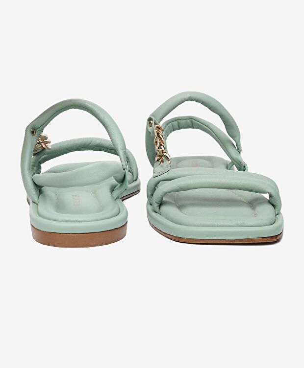 Kadın Mint Hakiki Deri Sandalet - 7