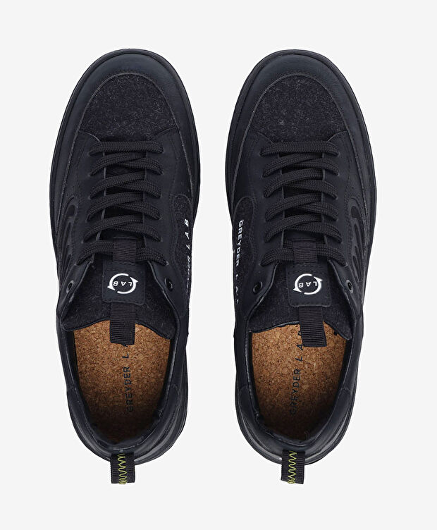 Greyder LAB Erkek Siyah Hakiki Deri Sneaker Ayakkabı - 5