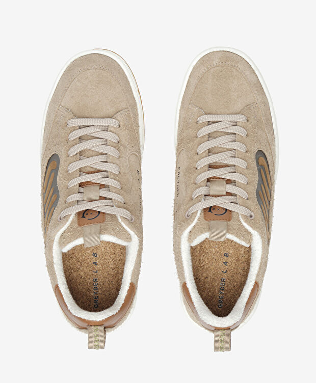 Greyder LAB Erkek Ekru Hakiki Deri Sneaker Ayakkabı - 5