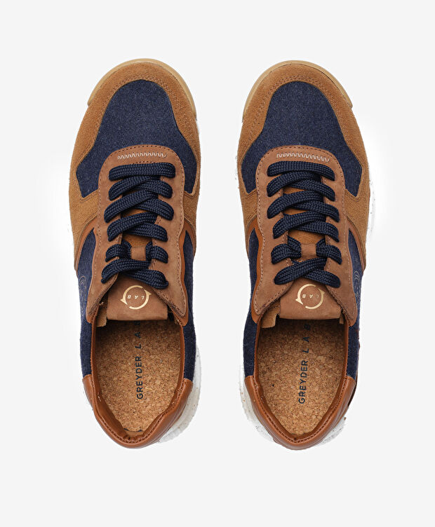 Greyder LAB Erkek Taba Lacivert Hakiki Deri Spor Ayakkabı - 5